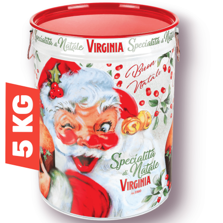 Latta di Natale con Maxi Panettone Alto Tradizionale Virginia 5 Kg