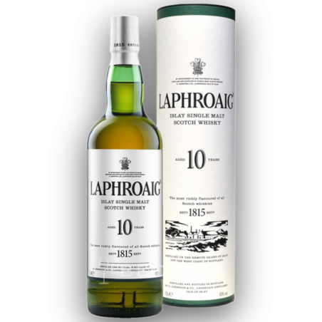 Laphroaig 10 Y.O. Islay Single Malt Scotch Whisky 70 Cl Tubo