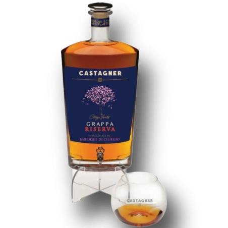 Grappa Riserva Ciliegio Castagner Con Rubinetto 3 Lt + 4 Bicchieri Castagner